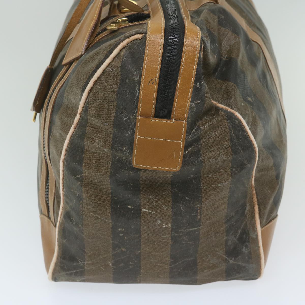 FENDI Pecan Canvas Boston Bag Coated Canvas Brown bs10091