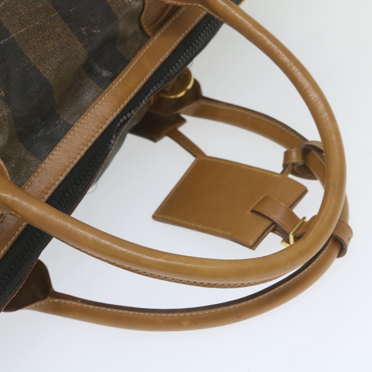 FENDI Pecan Canvas Boston Bag Coated Canvas Brown bs10091