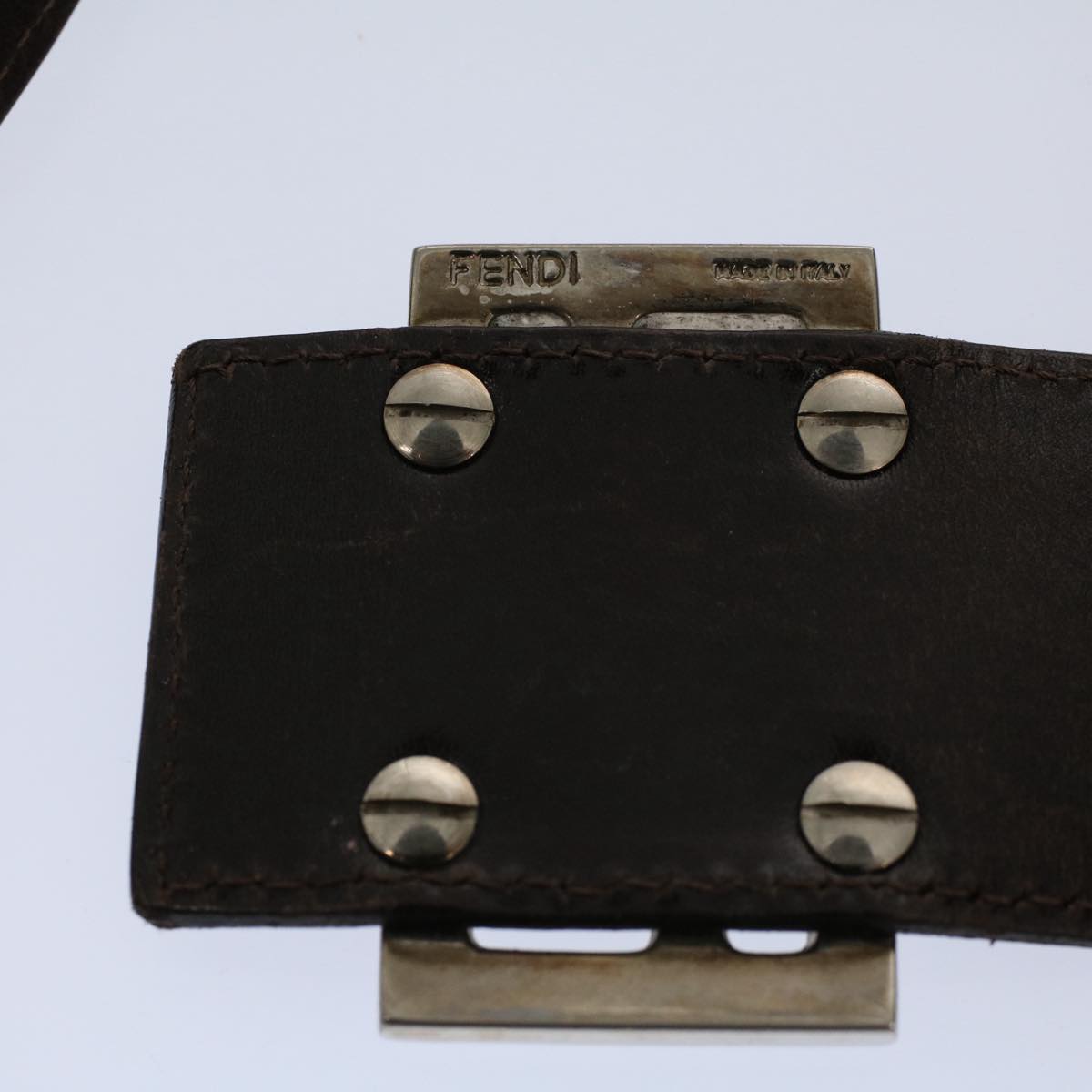 FENDI Zucca Canvas Mamma Baguette Shoulder Bag Black Brown bs10105