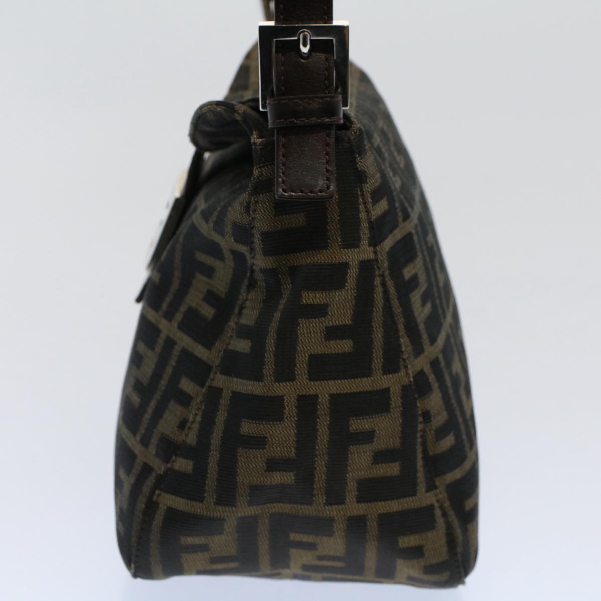 FENDI Zucca Canvas Mamma Baguette Shoulder Bag Black Brown bs10105