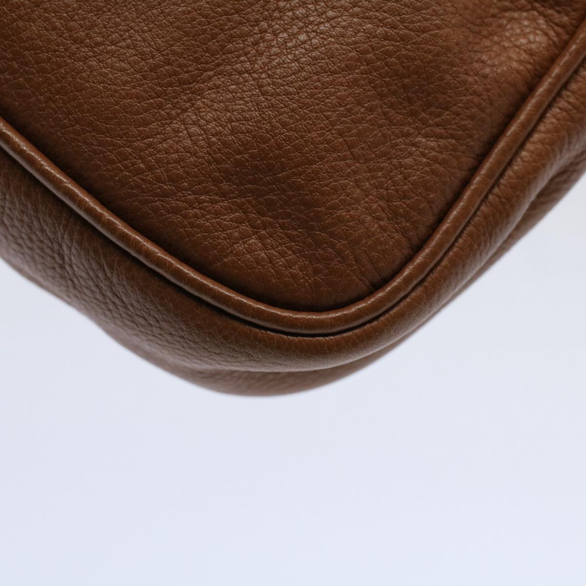 FENDI Chain Shoulder Bag Leather Brown bs10189