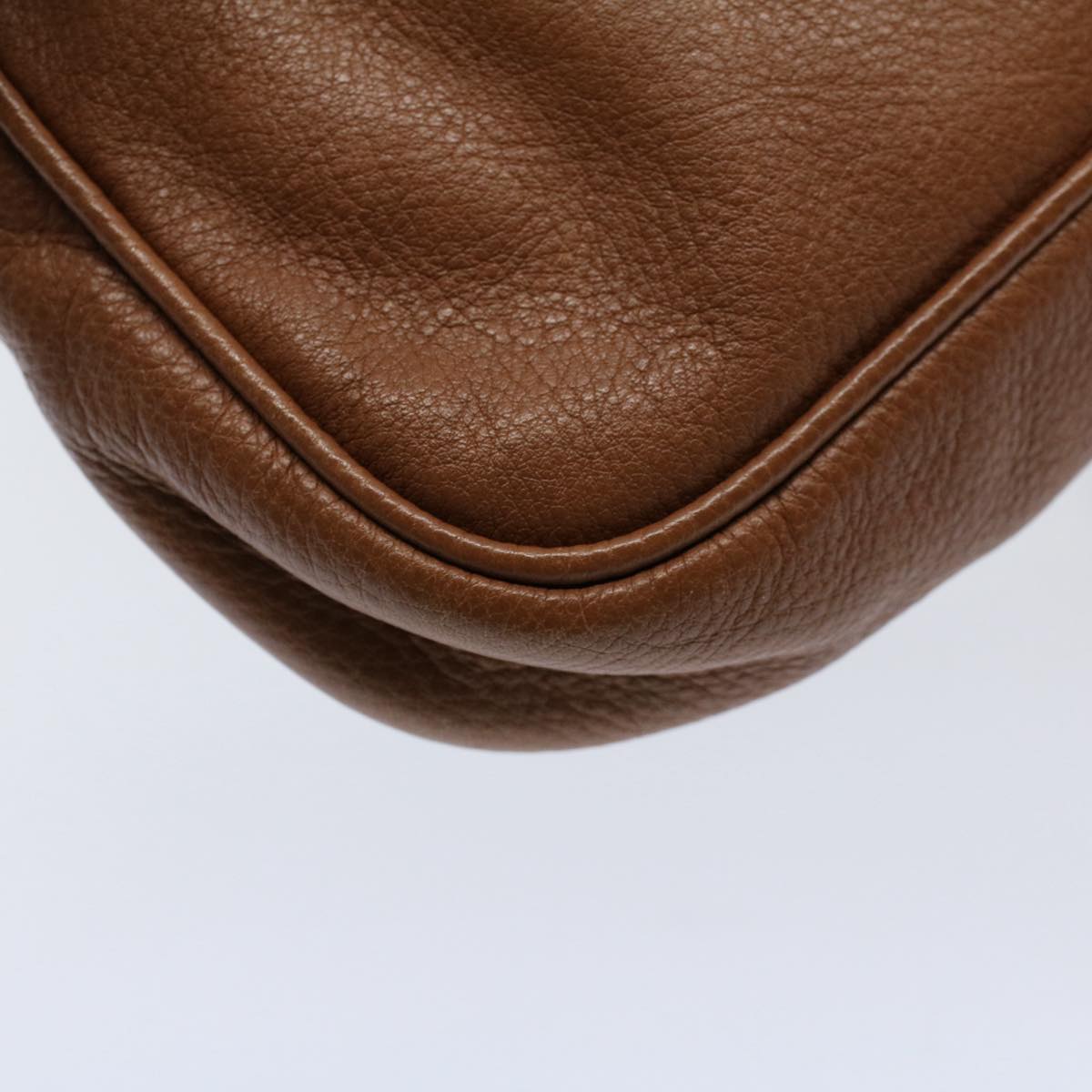 FENDI Chain Shoulder Bag Leather Brown bs10189
