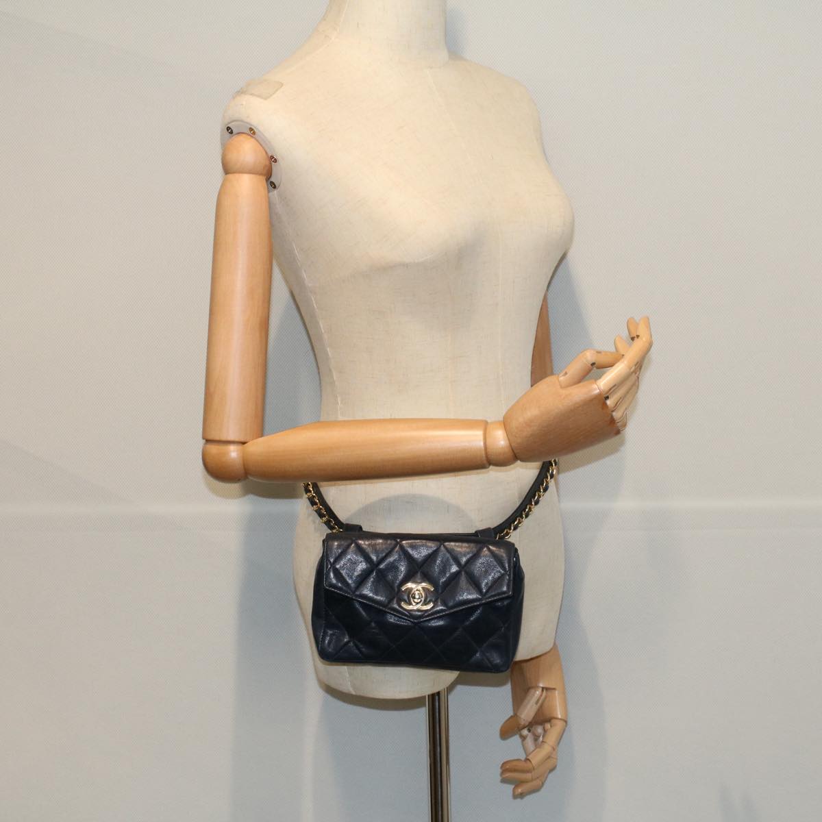 FENDI Chain Shoulder Bag Leather Brown bs10189
