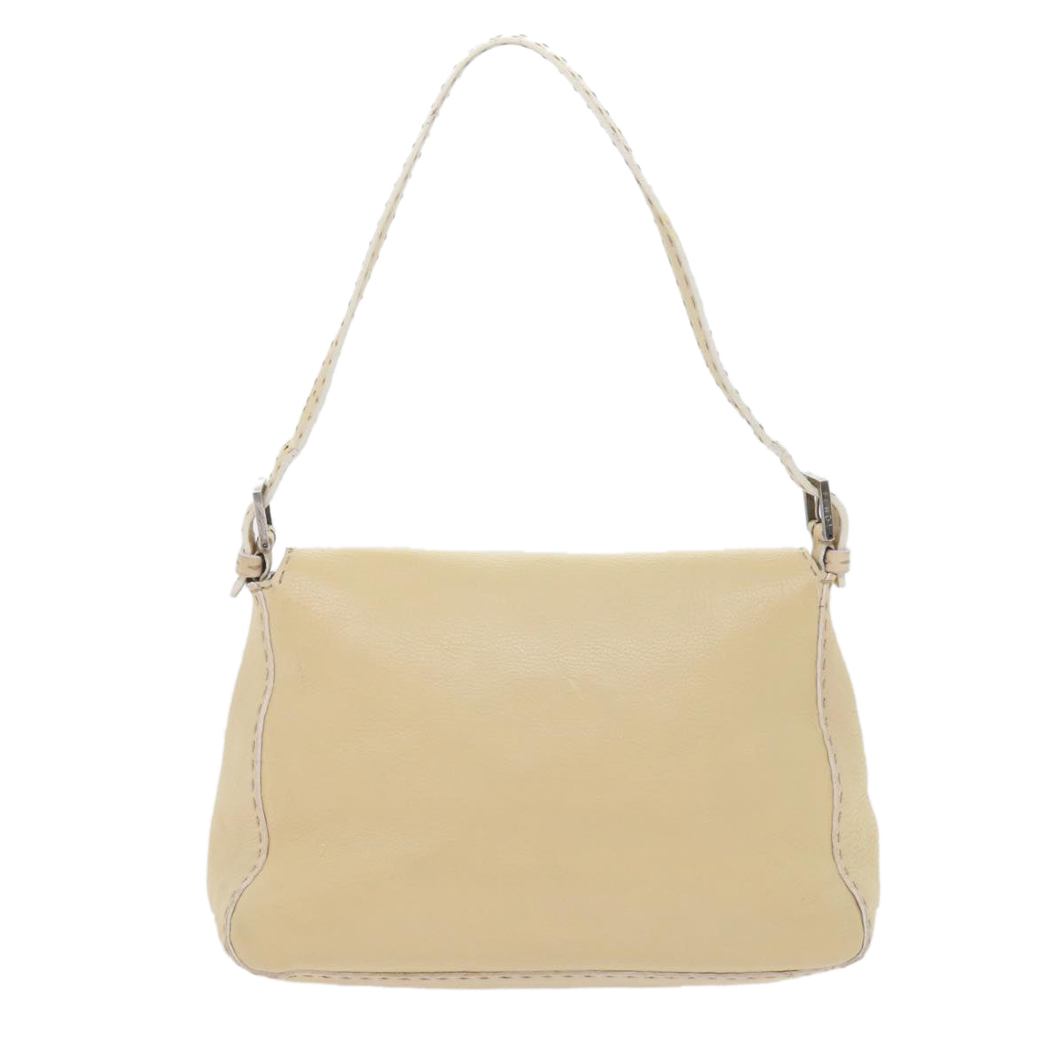 FENDI Mamma Baguette Shoulder Bag Leather Beige bs10191