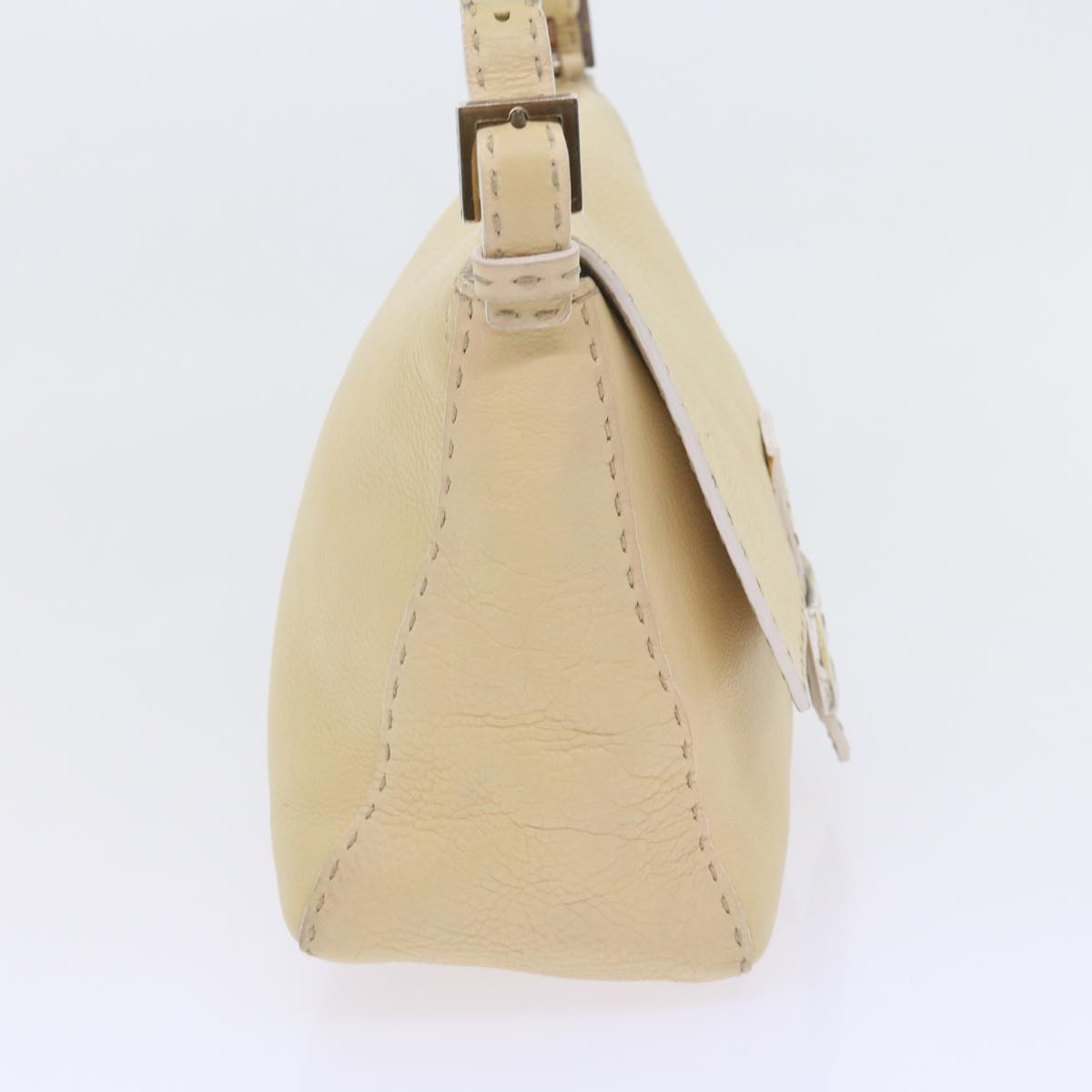 FENDI Mamma Baguette Shoulder Bag Leather Beige bs10191