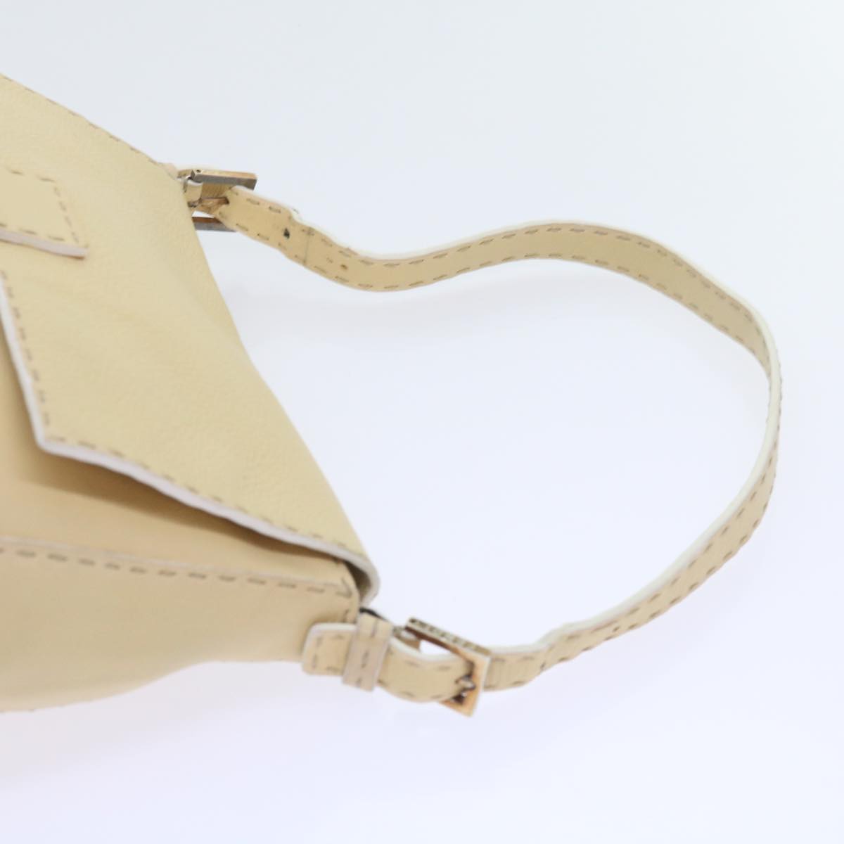 FENDI Mamma Baguette Shoulder Bag Leather Beige bs10191