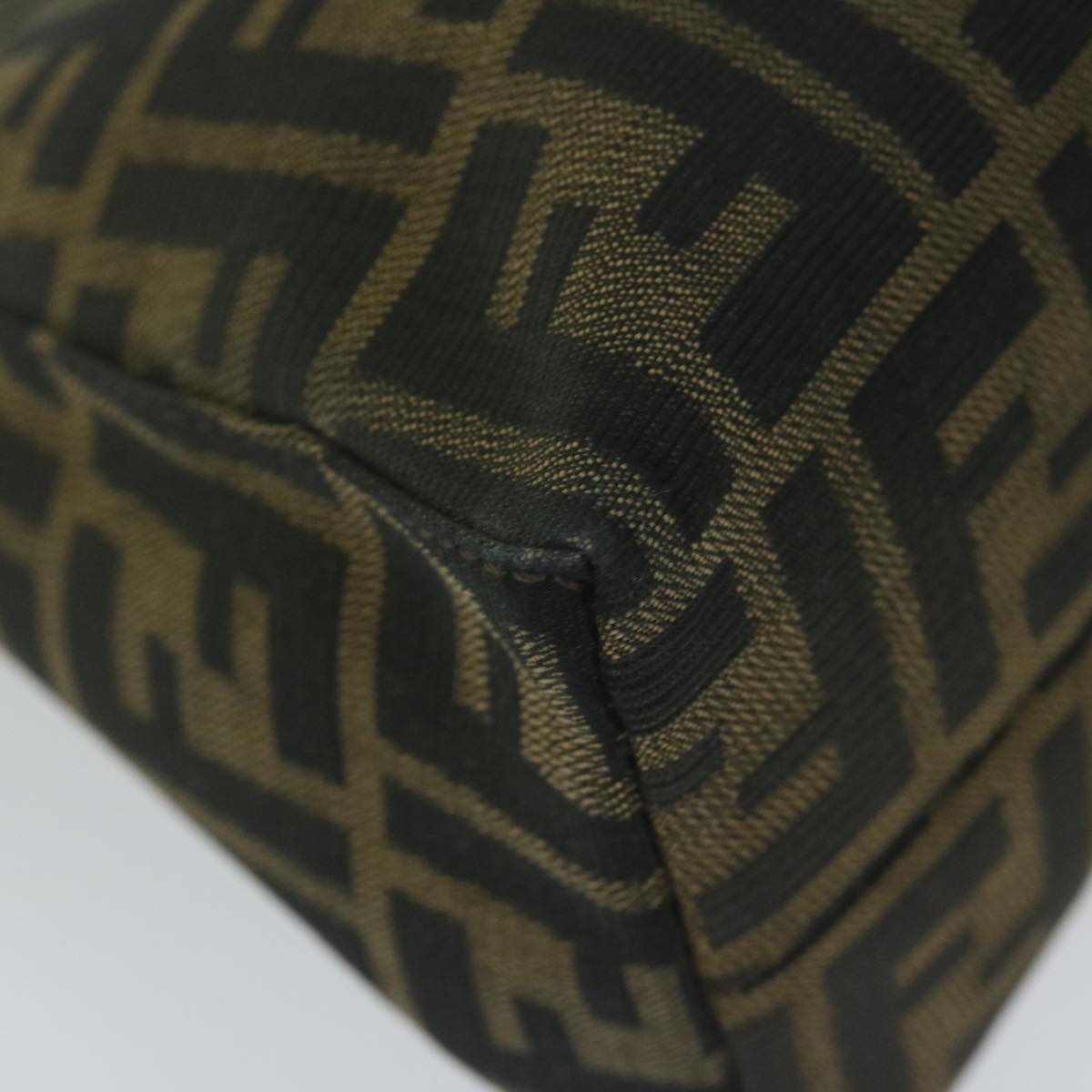 FENDI Zucca Canvas Mamma Baguette Shoulder Bag Brown bs10329