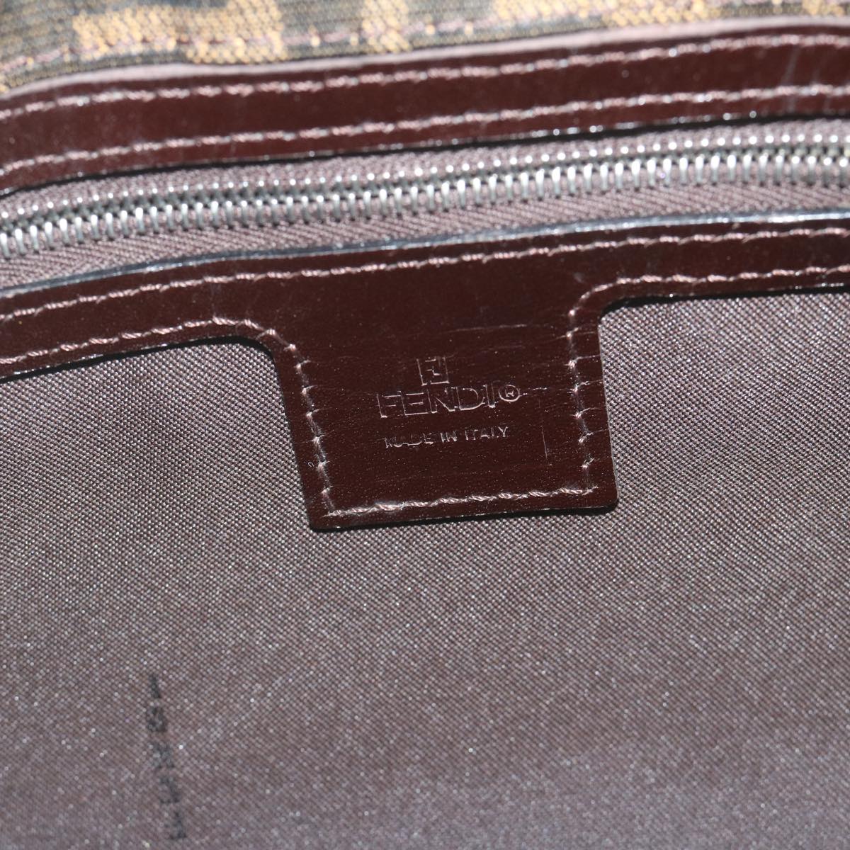 FENDI Zucca Canvas Mamma Baguette Shoulder Bag Brown bs10329