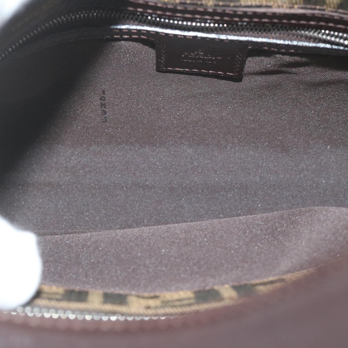 FENDI Zucca Canvas Mamma Baguette Shoulder Bag Brown bs10329
