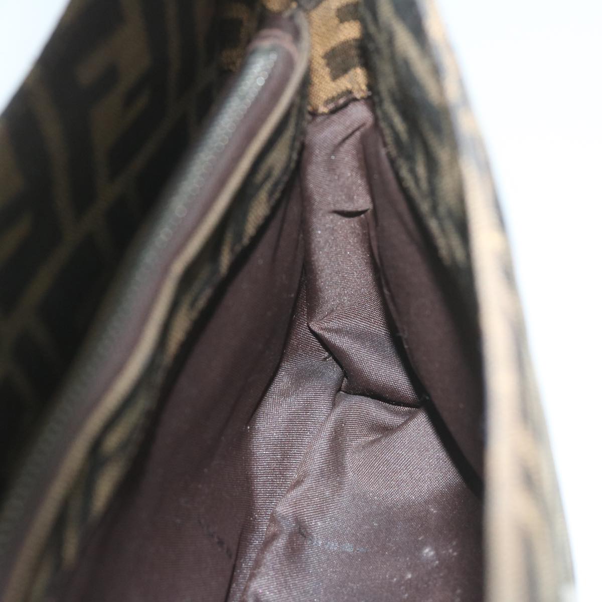FENDI Zucca Canvas Mamma Baguette Shoulder Bag Brown bs10329