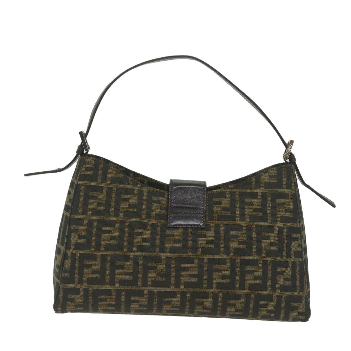 FENDI Zucca Canvas Mamma Baguette Shoulder Bag Brown bs10329