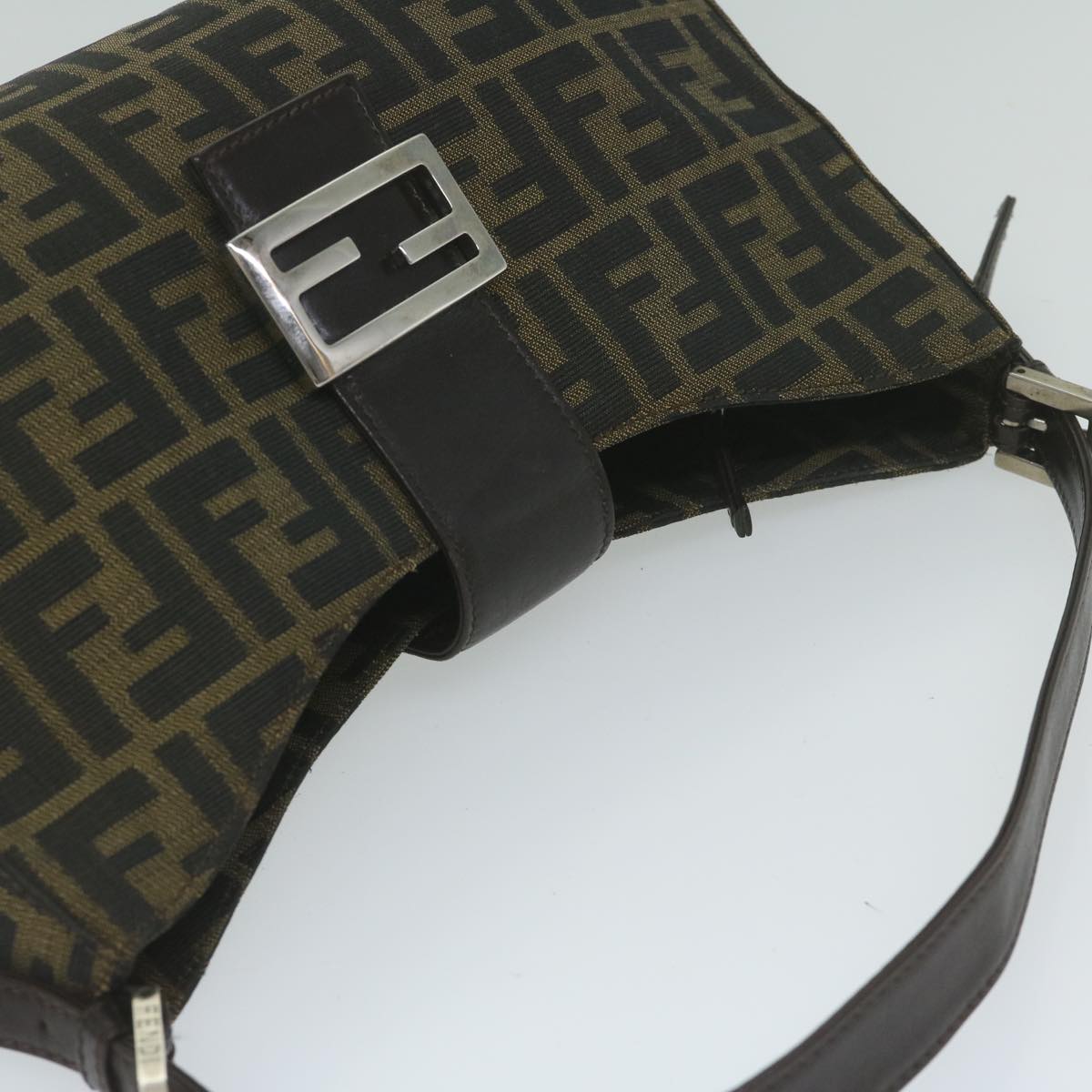 FENDI Zucca Canvas Mamma Baguette Shoulder Bag Brown bs10329