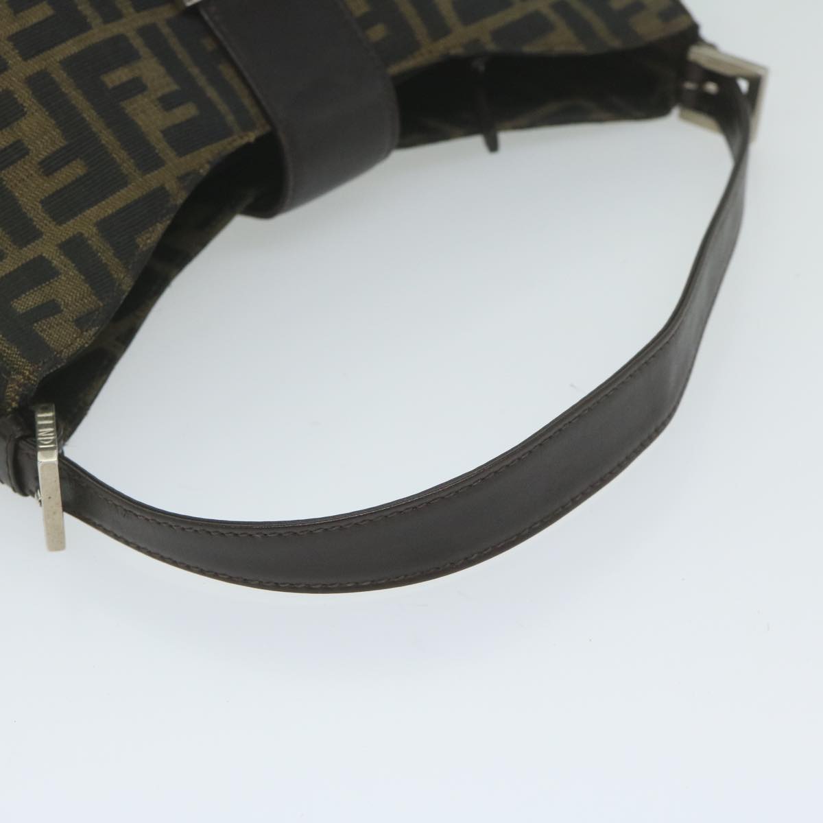 FENDI Zucca Canvas Mamma Baguette Shoulder Bag Brown bs10329