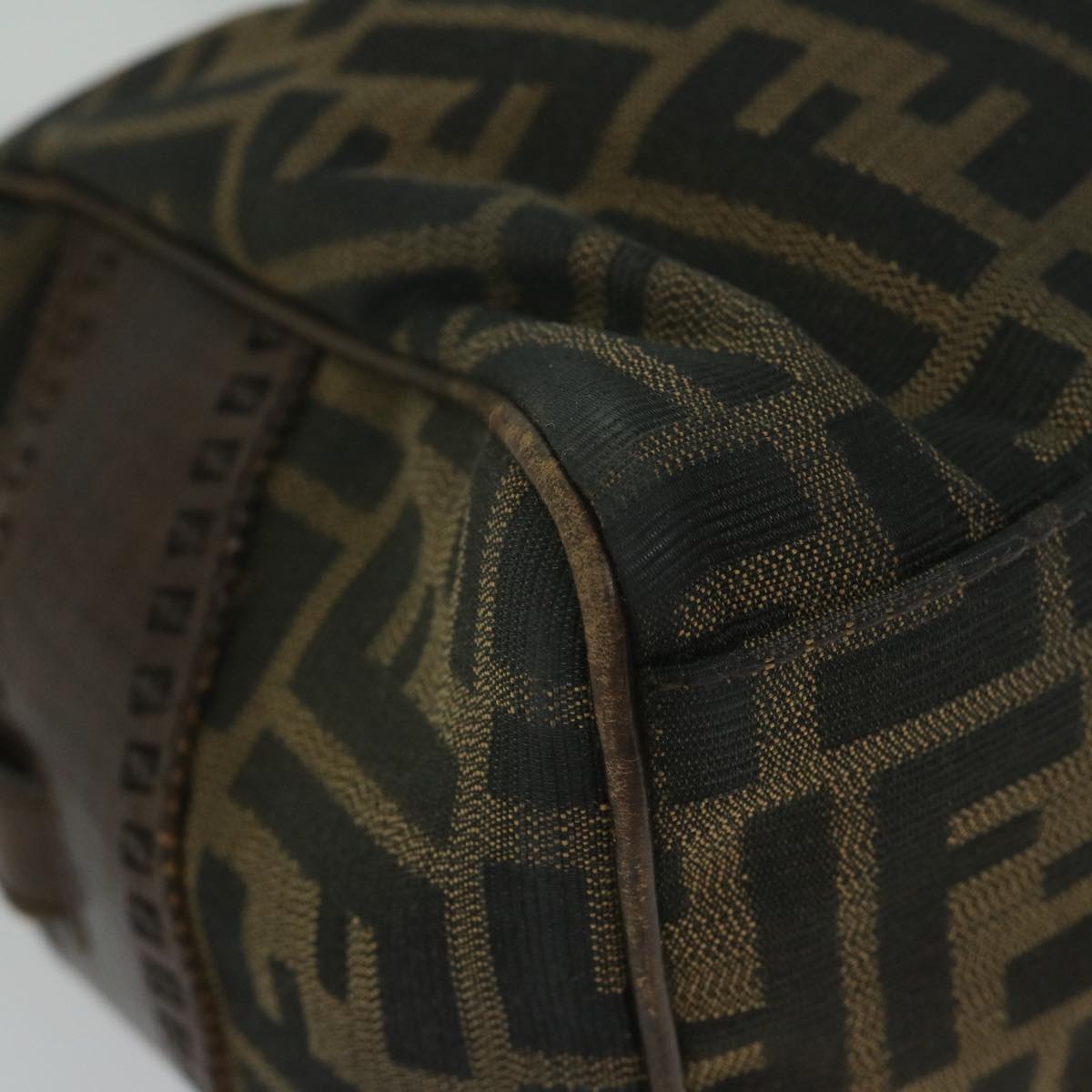 FENDI Zucca Canvas Hand Bag Black Brown bs10335