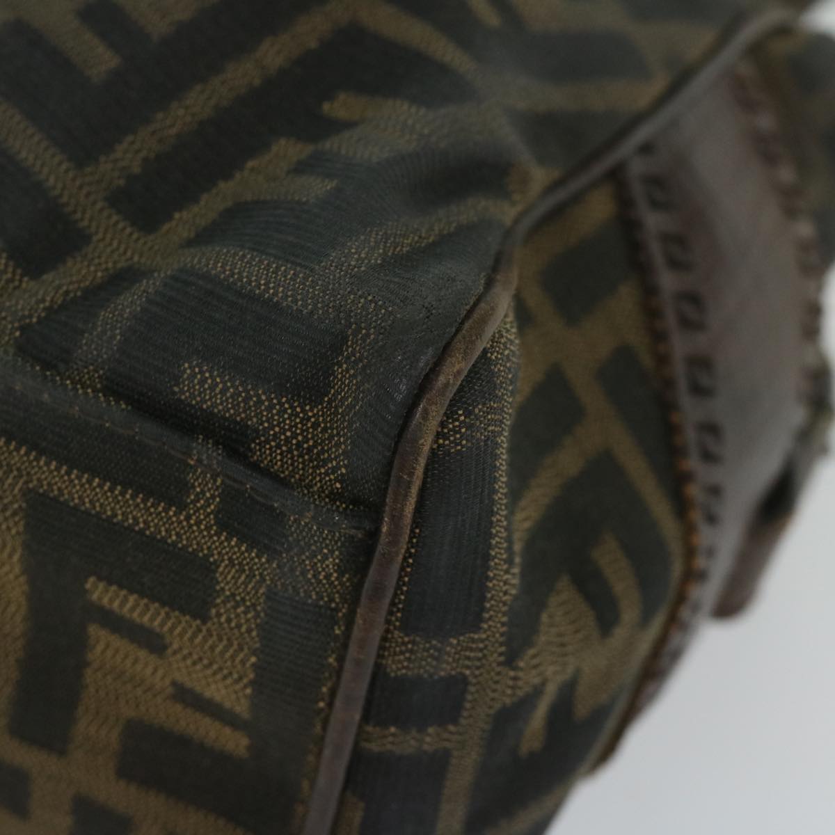 FENDI Zucca Canvas Hand Bag Black Brown bs10335