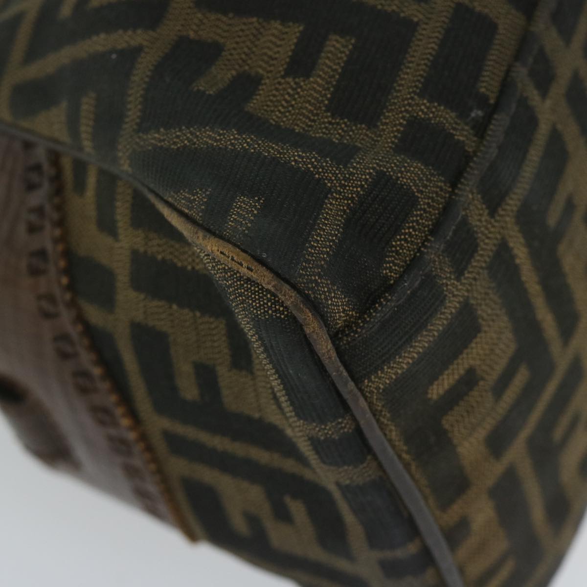 FENDI Zucca Canvas Hand Bag Black Brown bs10335