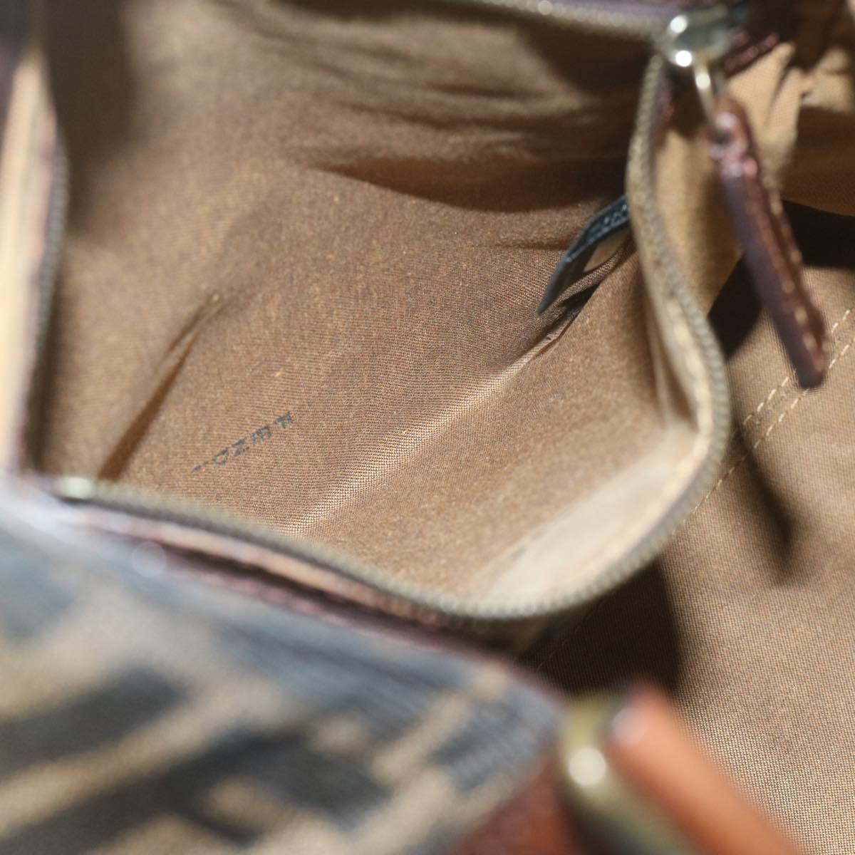 FENDI Zucca Canvas Hand Bag Black Brown bs10335