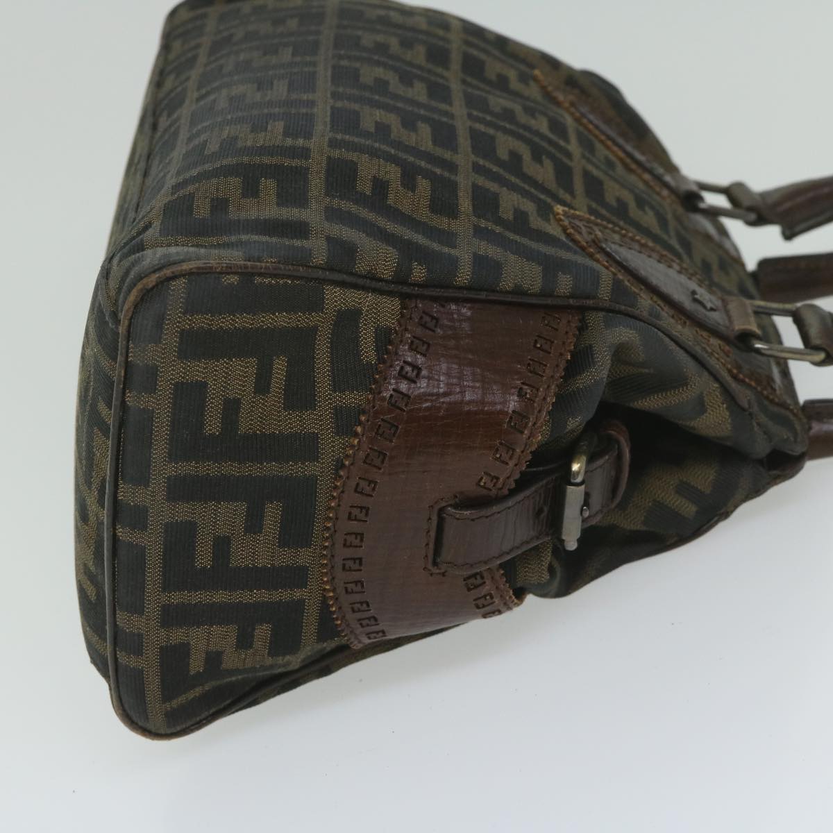 FENDI Zucca Canvas Hand Bag Black Brown bs10335