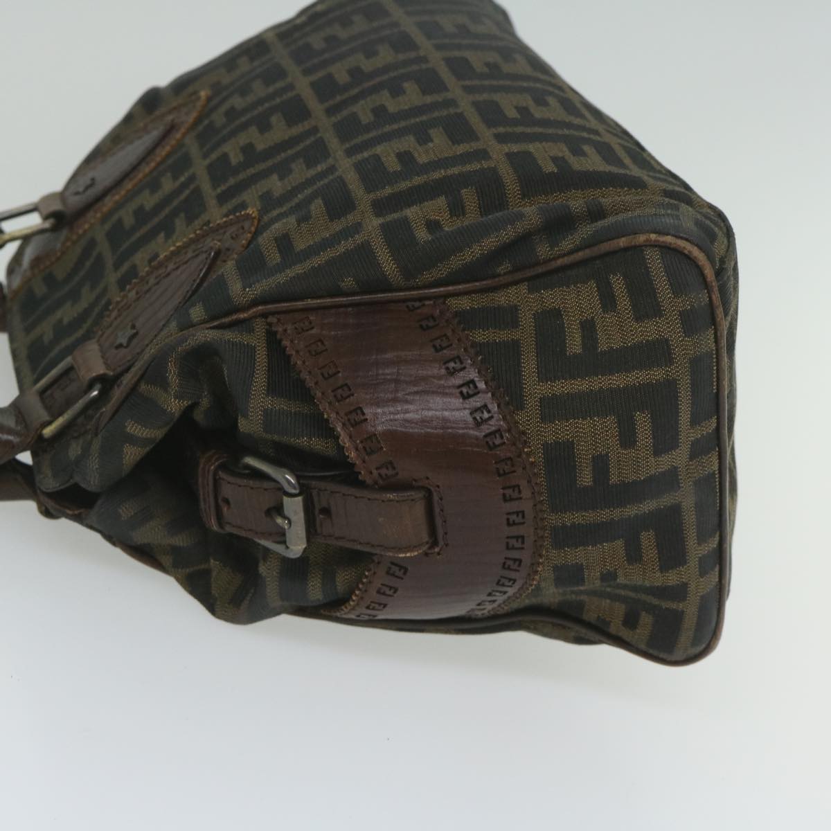 FENDI Zucca Canvas Hand Bag Black Brown bs10335
