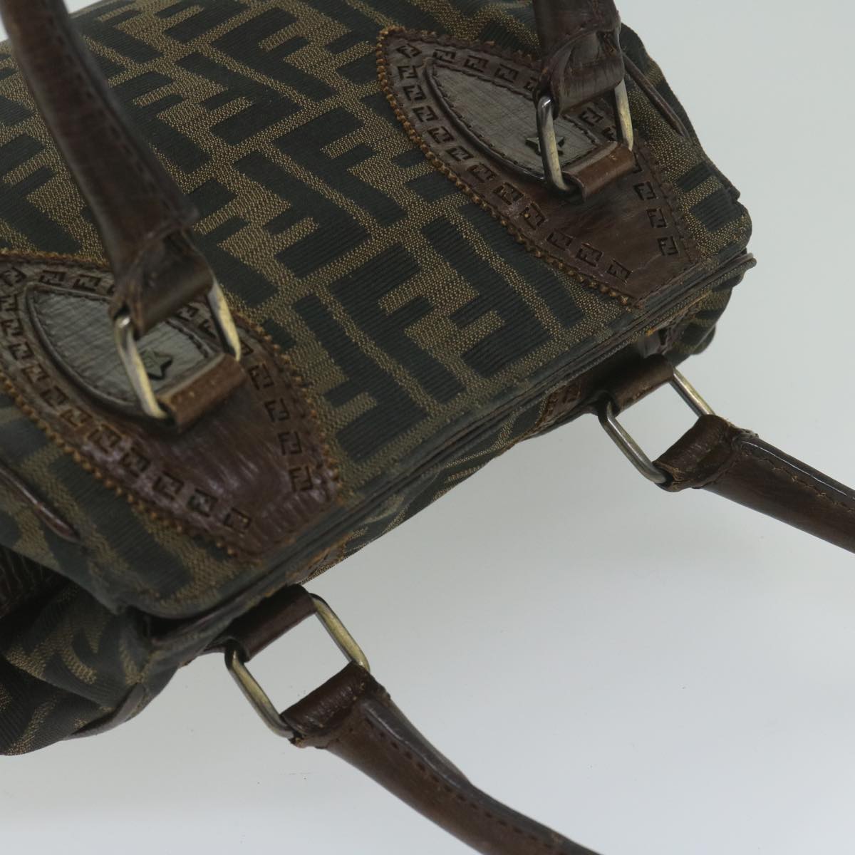 FENDI Zucca Canvas Hand Bag Black Brown bs10335