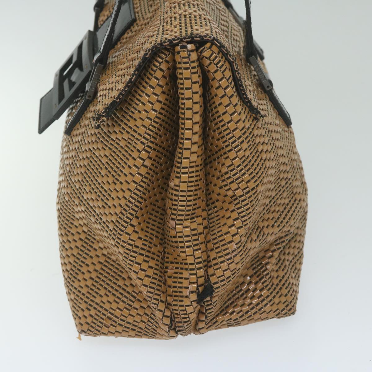 FENDI Mamma Baguette Shoulder Bag Leather Brown bs10413