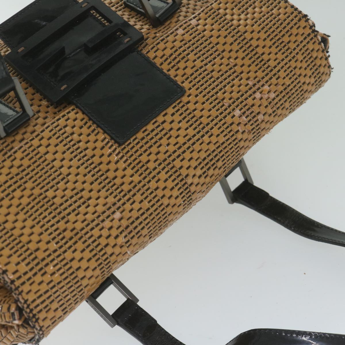 FENDI Mamma Baguette Shoulder Bag Leather Brown bs10413