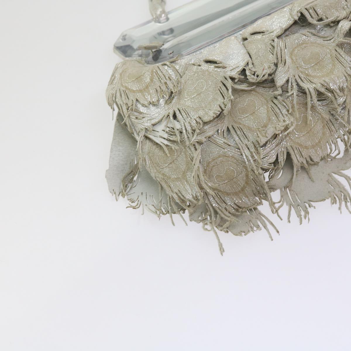 FENDI Hand Bag Polyester Silver bs10442