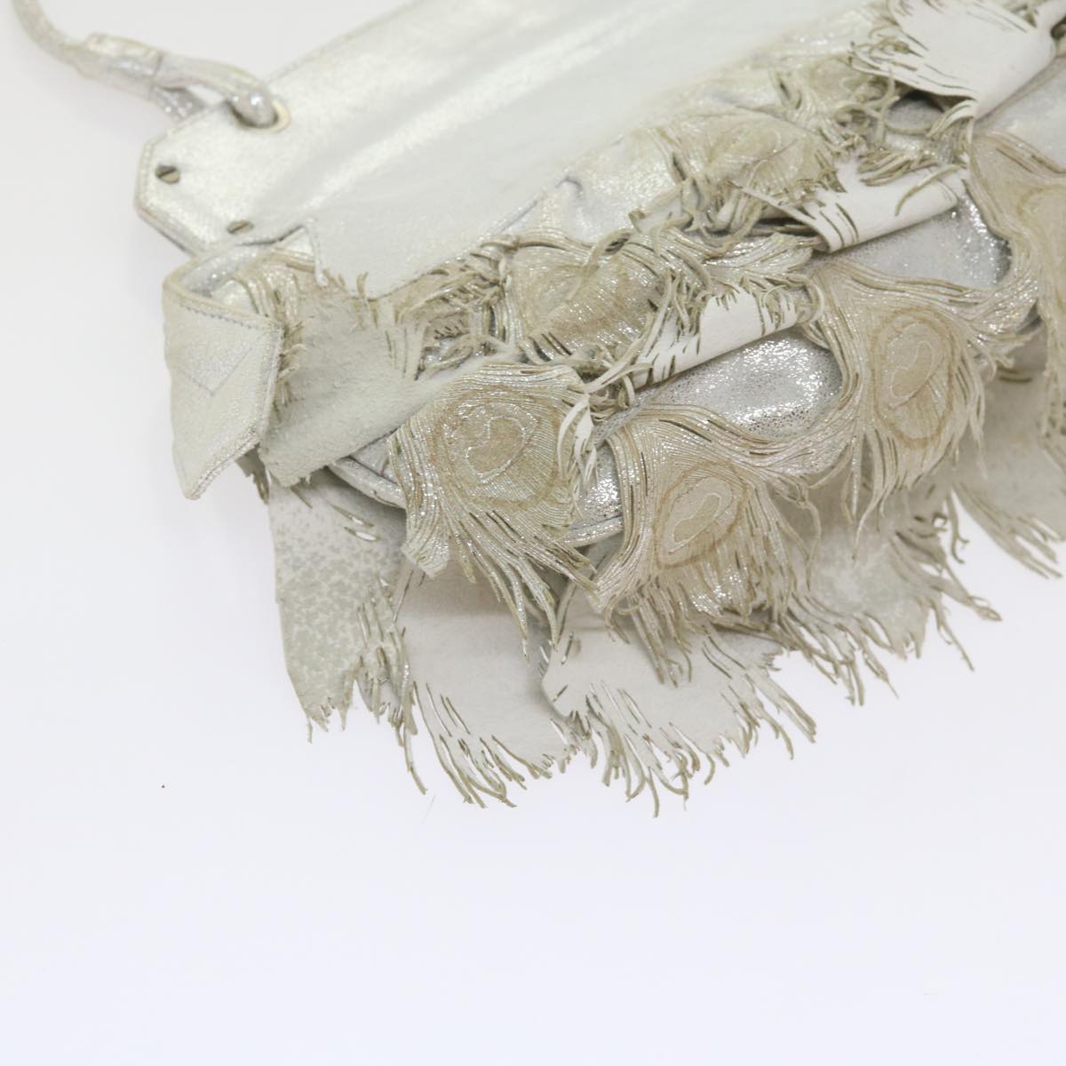 FENDI Hand Bag Polyester Silver bs10442
