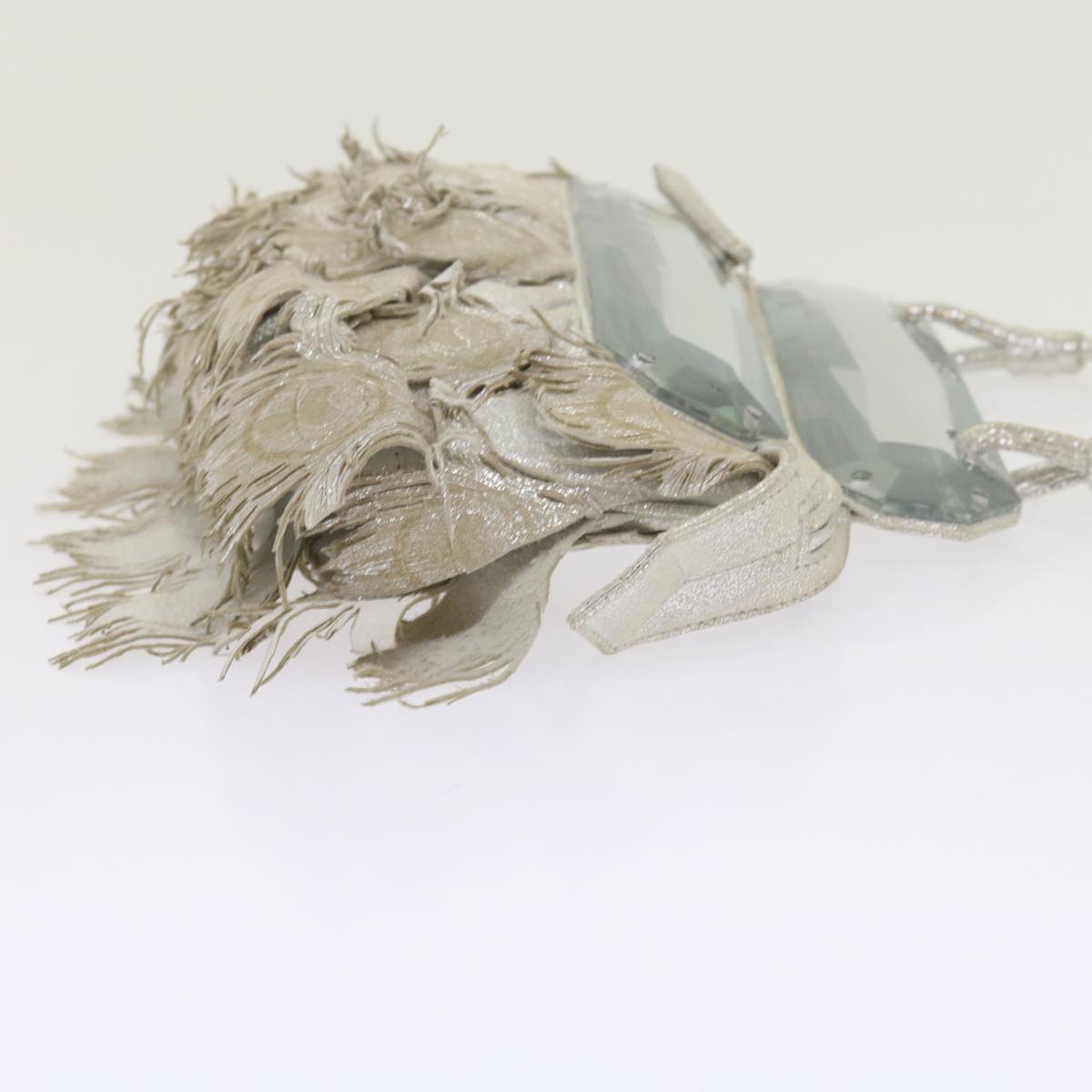 FENDI Hand Bag Polyester Silver bs10442