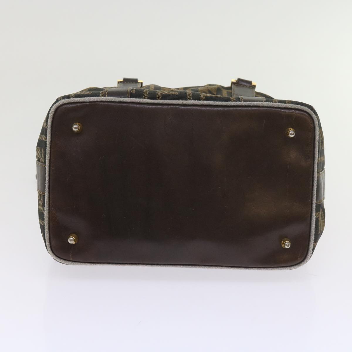 FENDI Zucca Canvas Hand Bag Black Brown bs10443