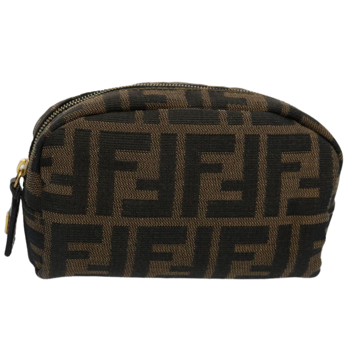 FENDI Zucca Canvas Pouch Black Brown bs10444