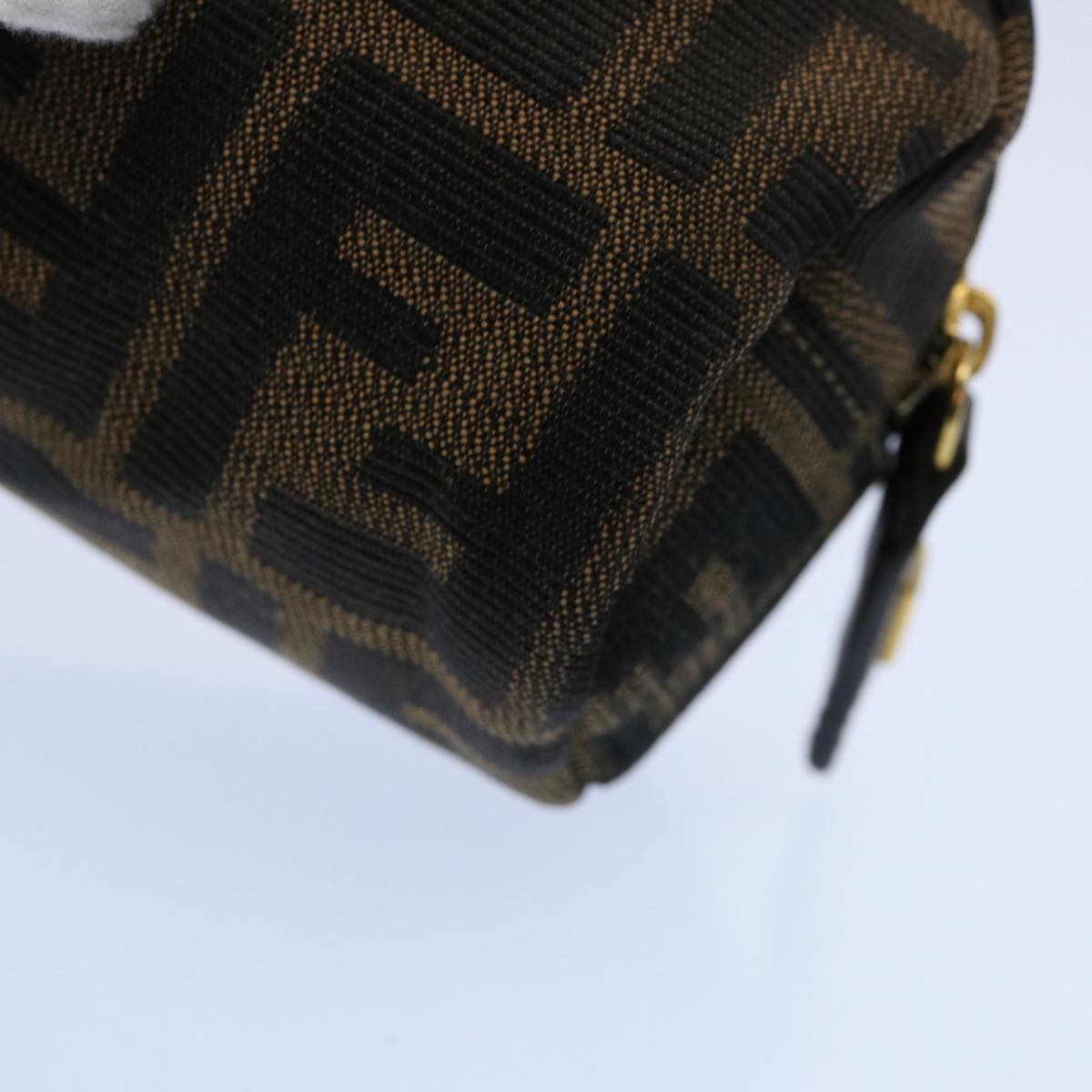 FENDI Zucca Canvas Pouch Black Brown bs10444
