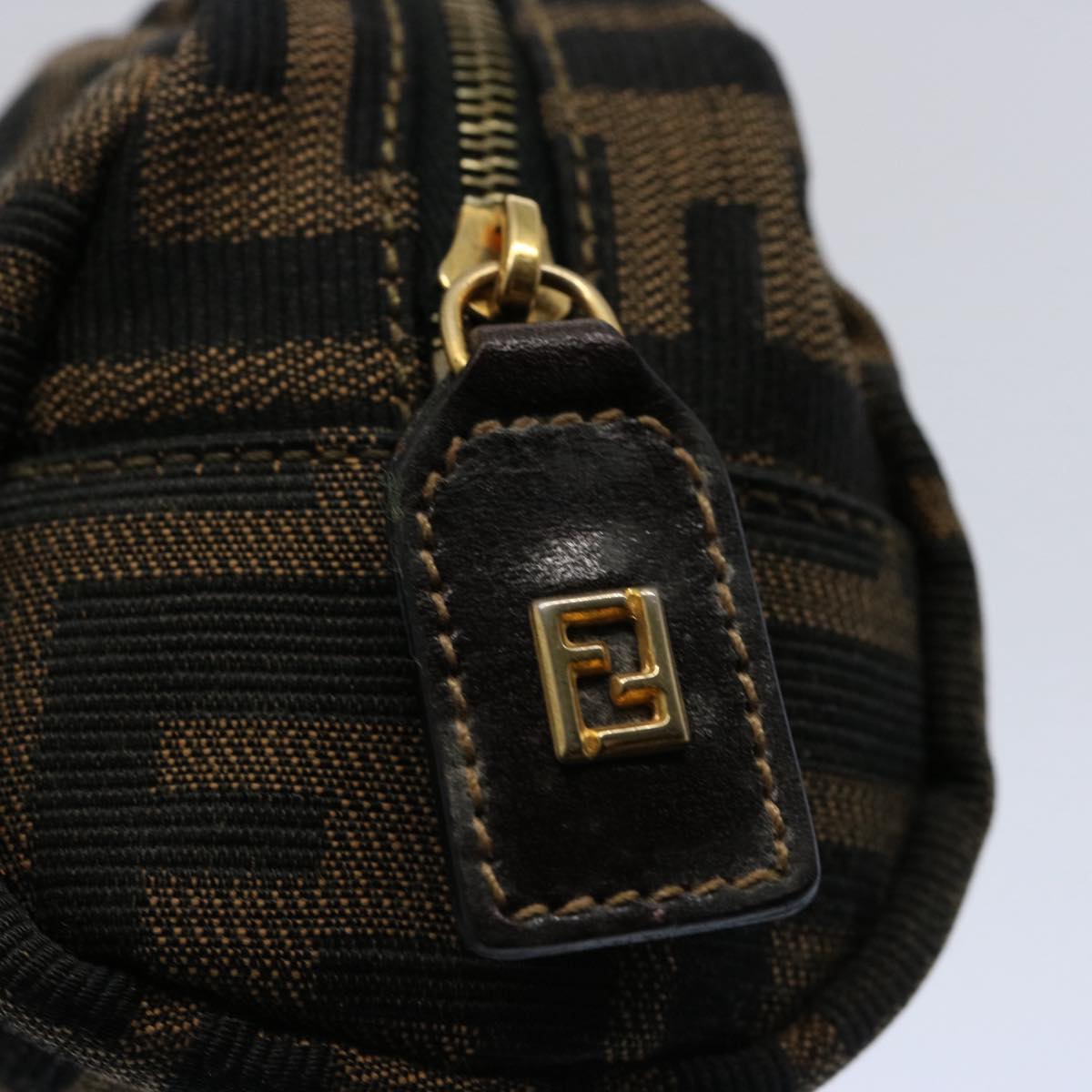 FENDI Zucca Canvas Pouch Black Brown bs10444