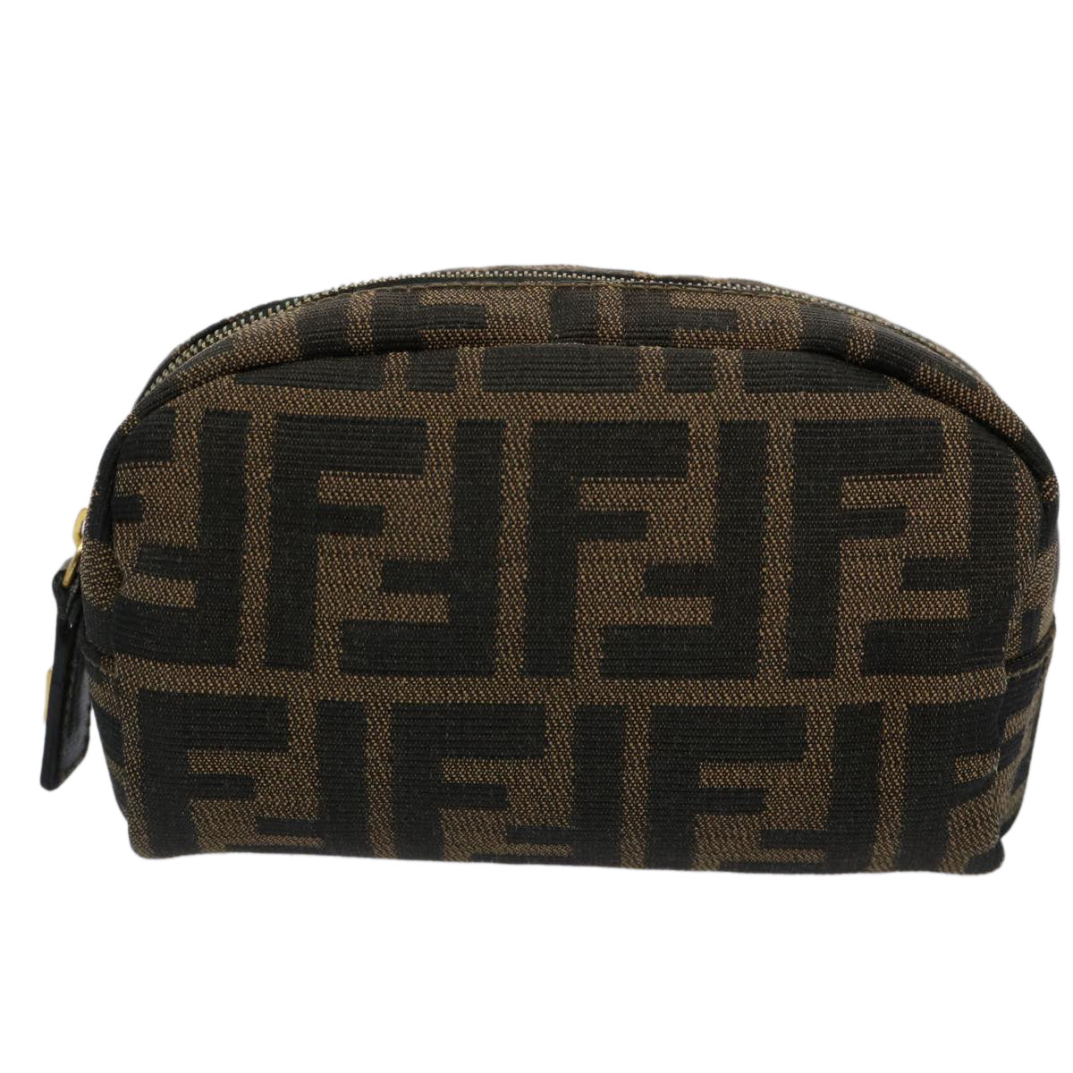 FENDI Zucca Canvas Pouch Black Brown bs10444
