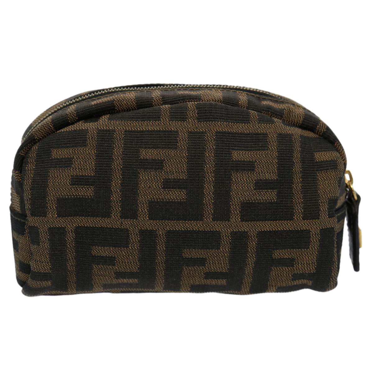 FENDI Zucca Canvas Pouch Black Brown bs10444