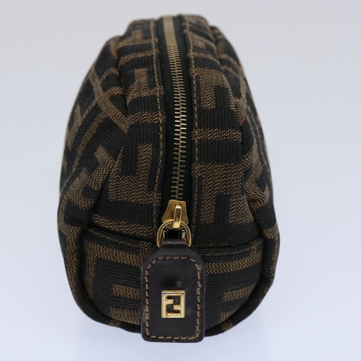 FENDI Zucca Canvas Pouch Black Brown bs10444