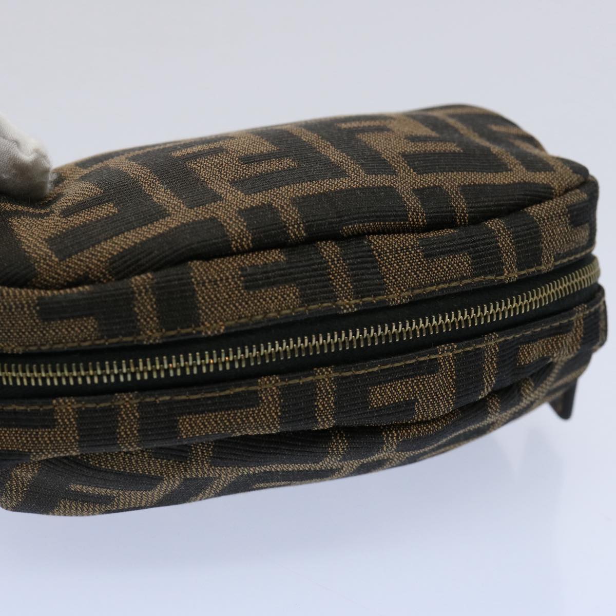 FENDI Zucca Canvas Pouch Black Brown bs10444