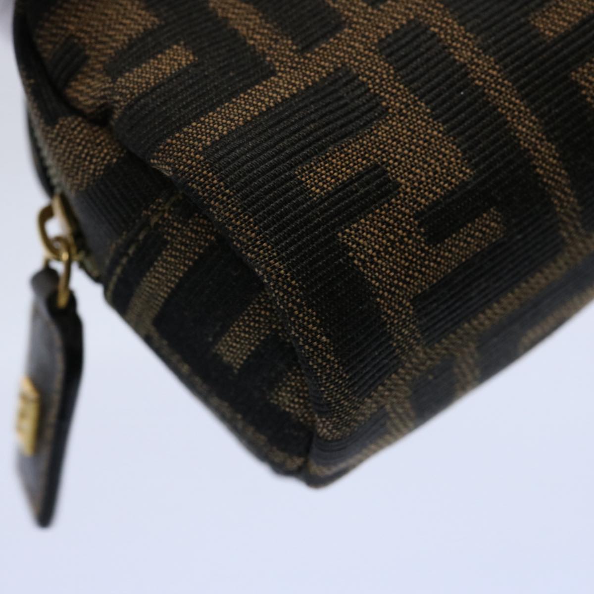 FENDI Zucca Canvas Pouch Black Brown bs10444