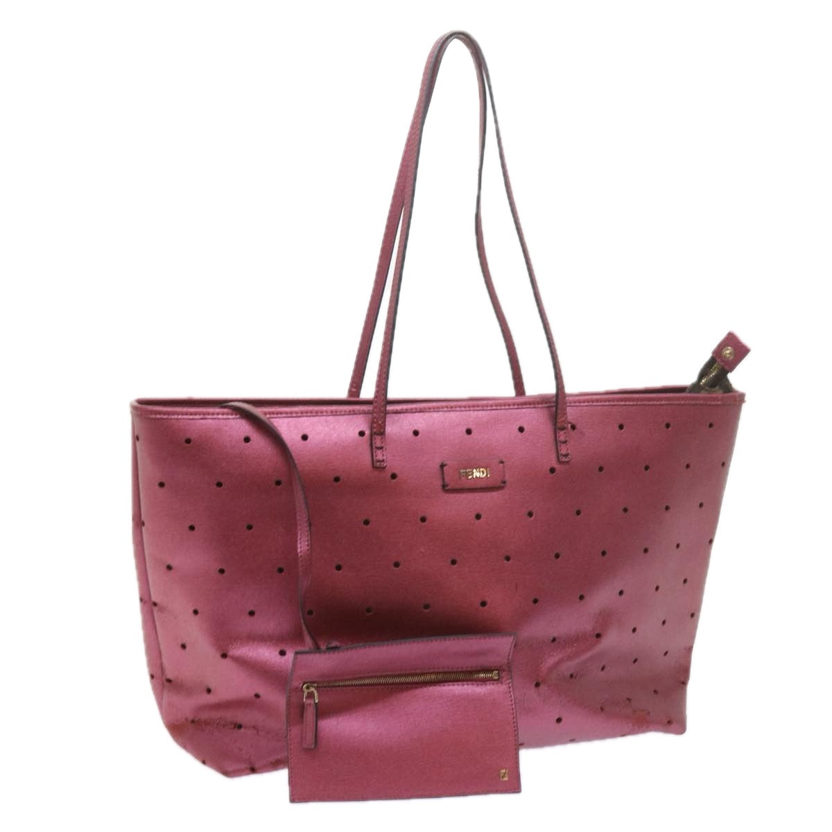 FENDI Tote Bag PVC Leather Pink bs10480