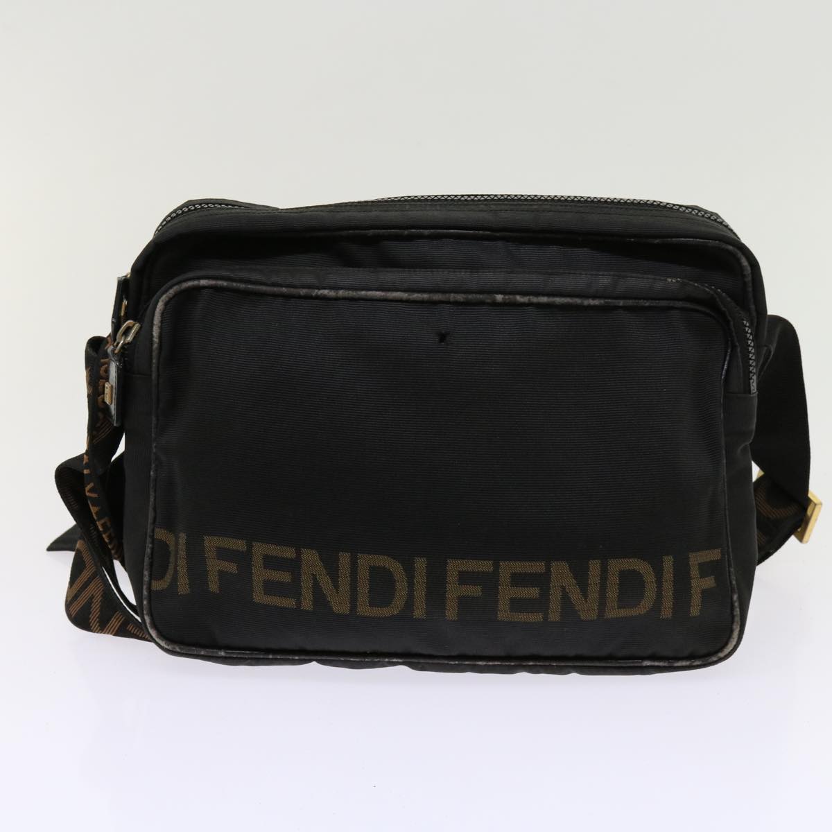 FENDI Zucca Canvas Shoulder Bag Coated Canvas 2Set Brown Black bs10493