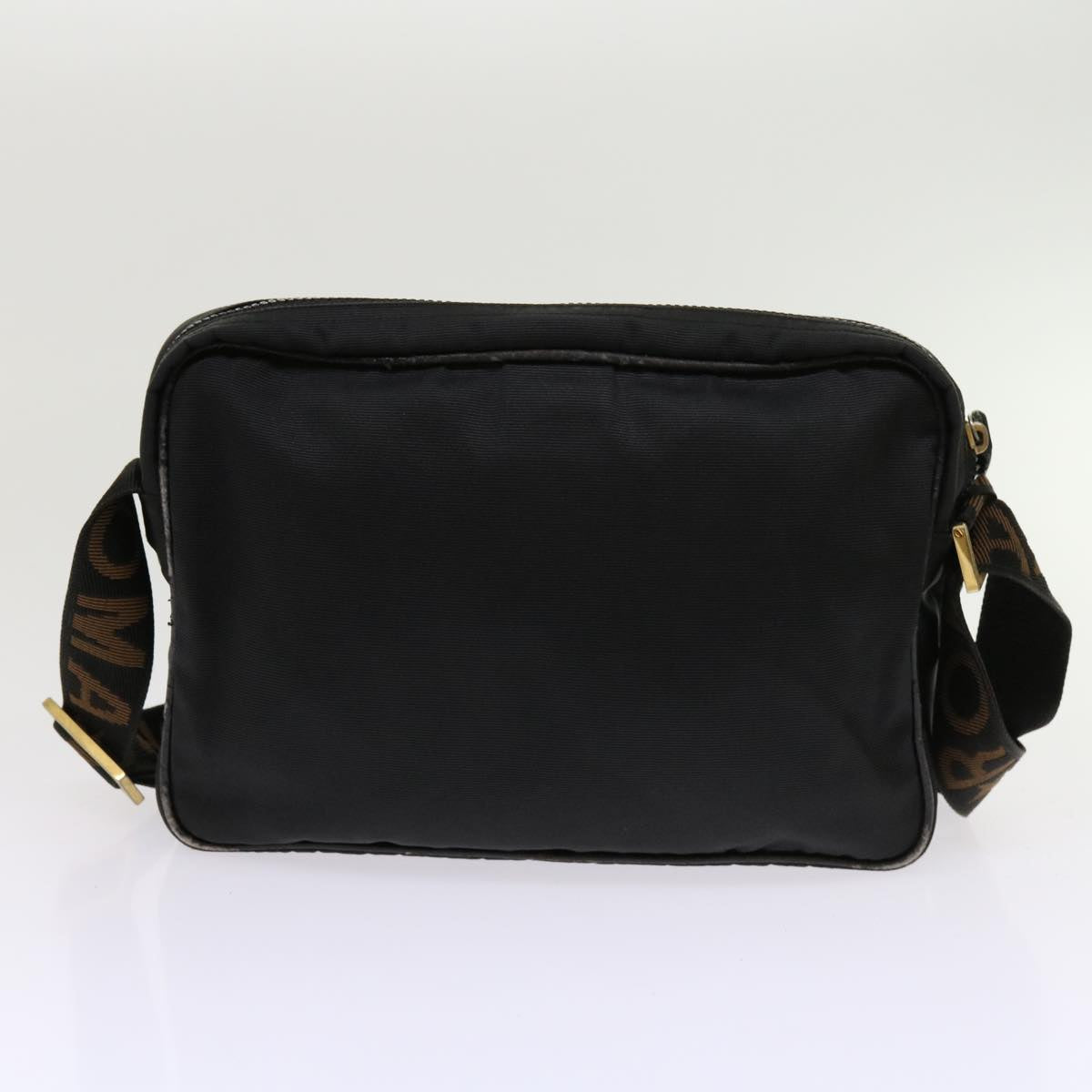 FENDI Zucca Canvas Shoulder Bag Coated Canvas 2Set Brown Black bs10493