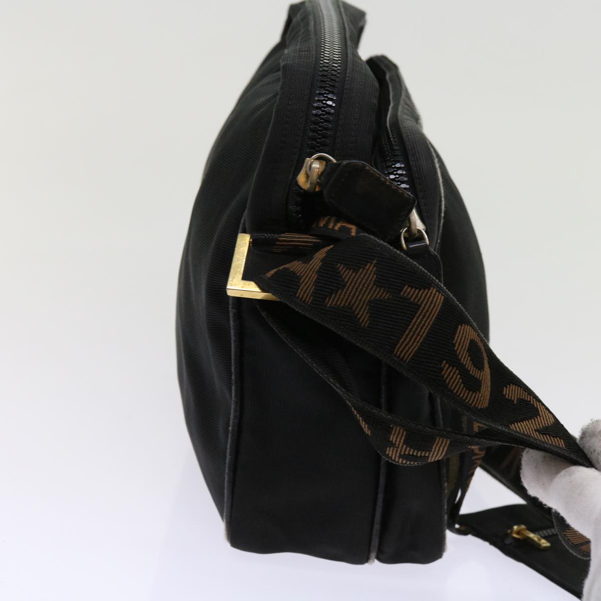 FENDI Zucca Canvas Shoulder Bag Coated Canvas 2Set Brown Black bs10493