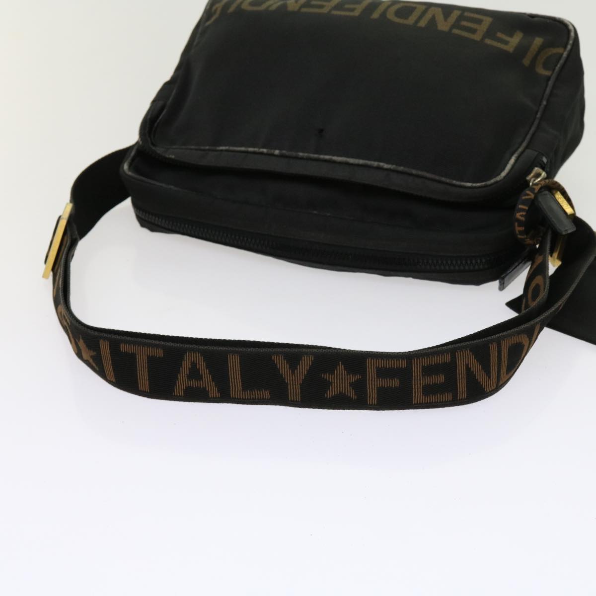 FENDI Zucca Canvas Shoulder Bag Coated Canvas 2Set Brown Black bs10493