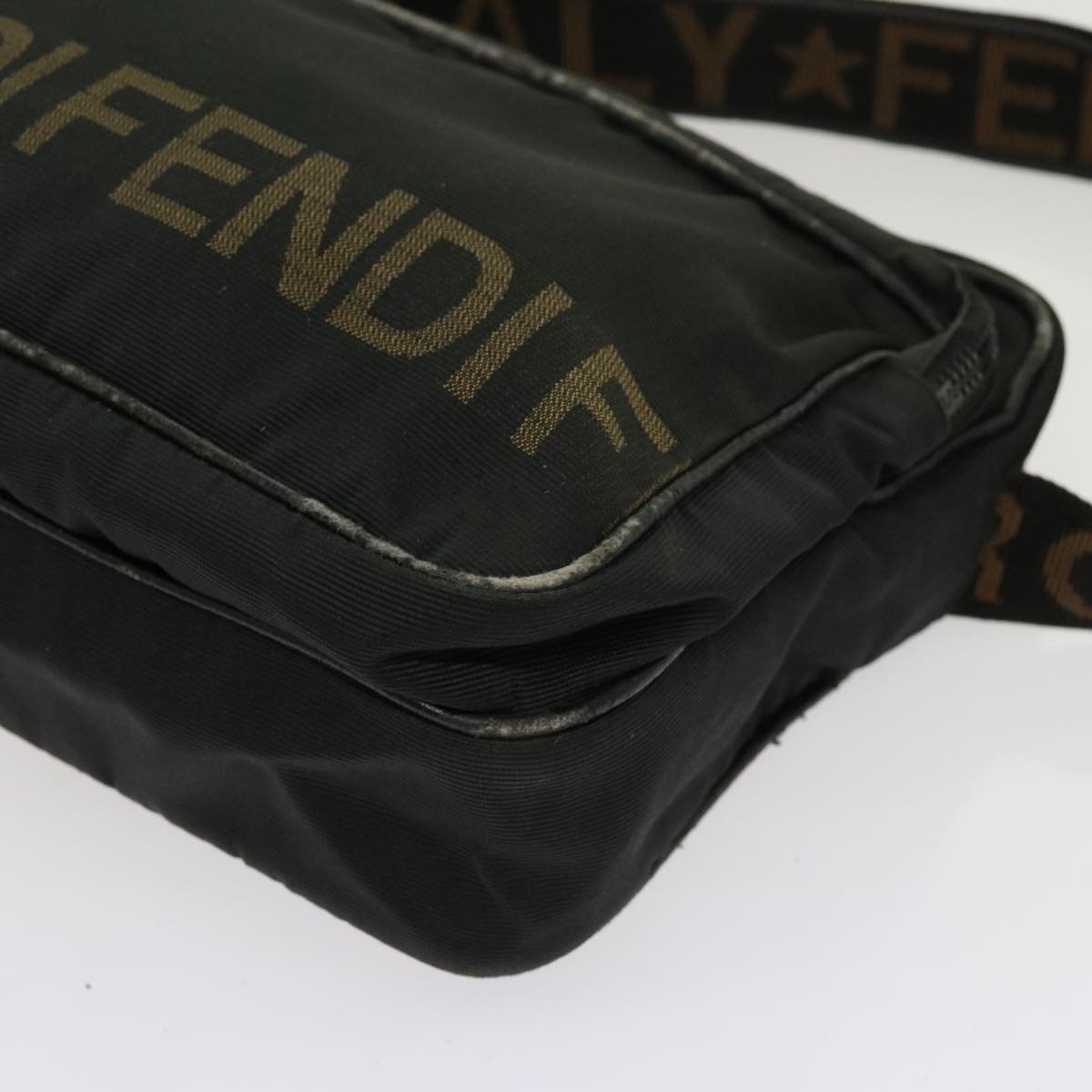 FENDI Zucca Canvas Shoulder Bag Coated Canvas 2Set Brown Black bs10493