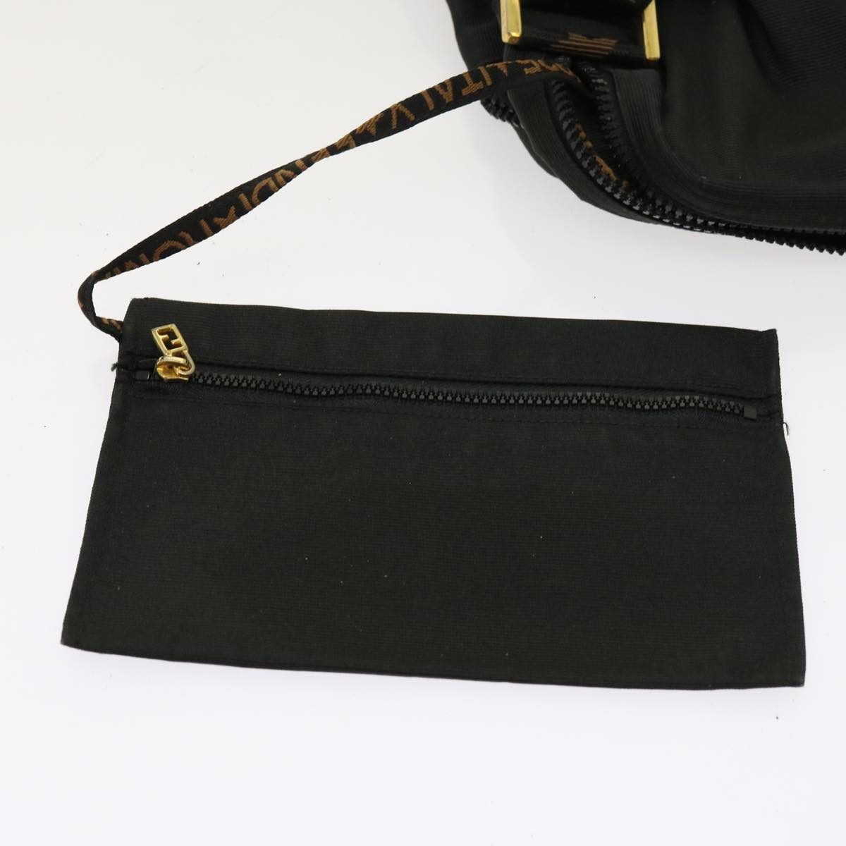 FENDI Zucca Canvas Shoulder Bag Coated Canvas 2Set Brown Black bs10493