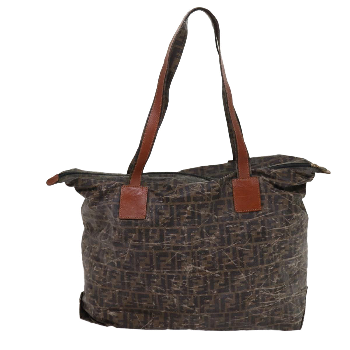 FENDI Zucca Canvas Shoulder Bag Coated Canvas 2Set Brown Black bs10493