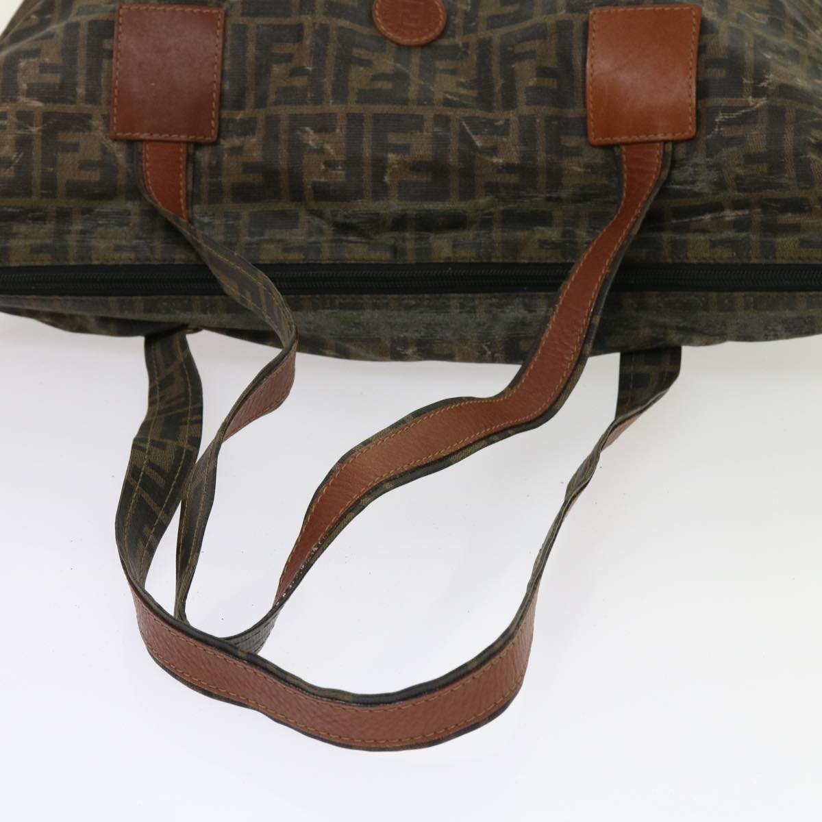 FENDI Zucca Canvas Shoulder Bag Coated Canvas 2Set Brown Black bs10493