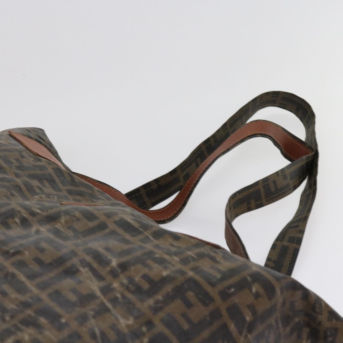 FENDI Zucca Canvas Shoulder Bag Coated Canvas 2Set Brown Black bs10493