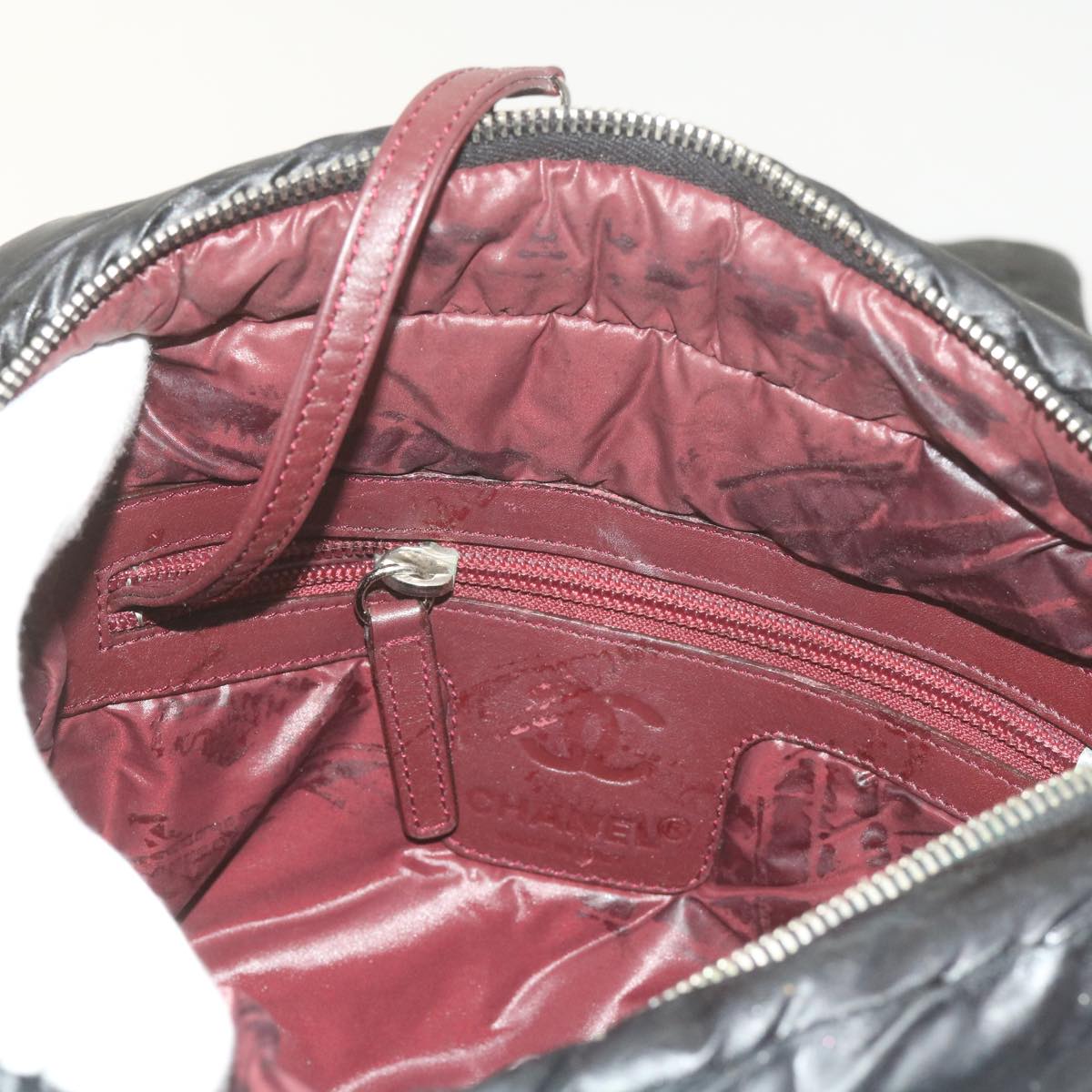 CHANEL Cococoon Shoulder Bag Nylon Black CC bs10518