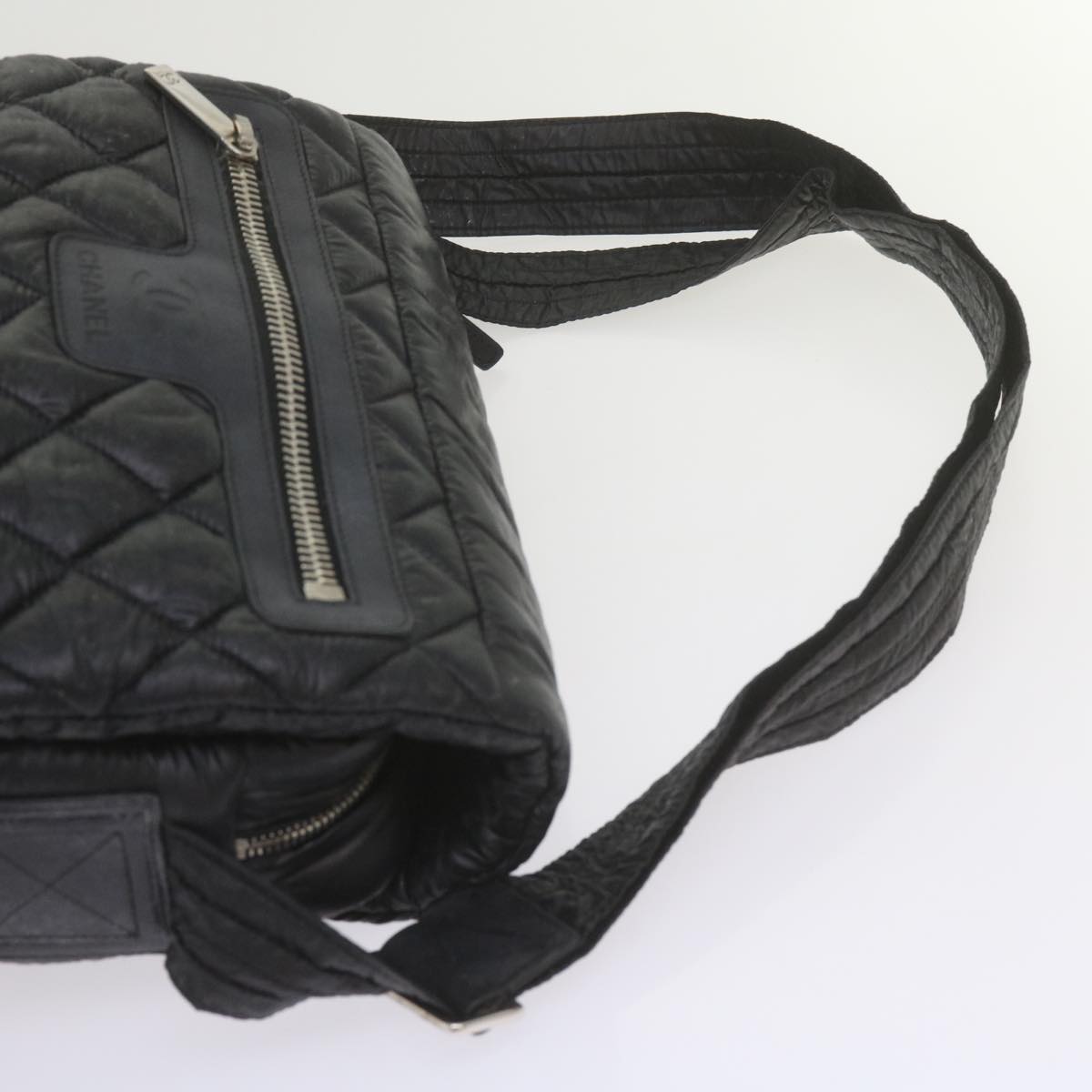 CHANEL Cococoon Shoulder Bag Nylon Black CC bs10518